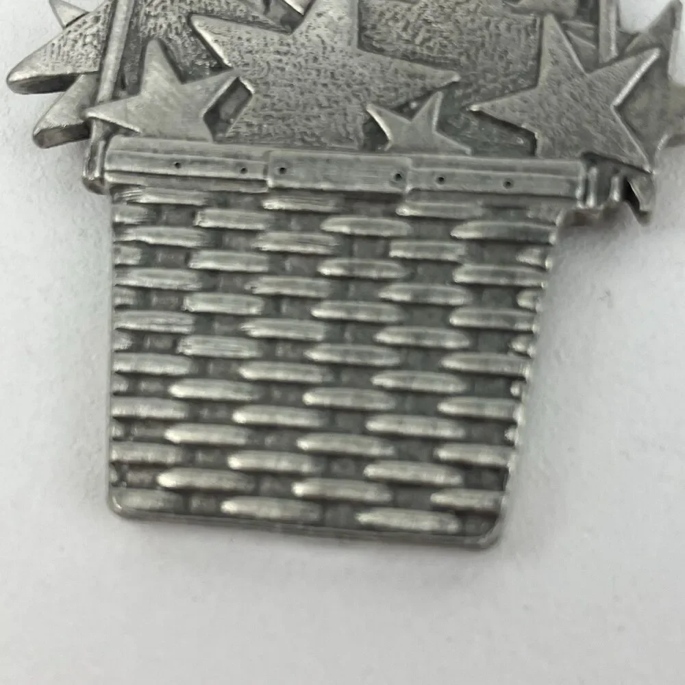 Longaberger Metal Pewter Star Basket Key Chain | 1.5